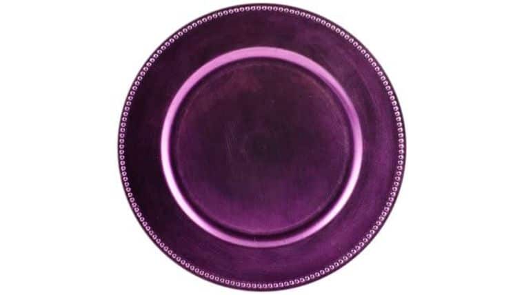 Beaded Acrylic Charger Plate – Lavender | Rental