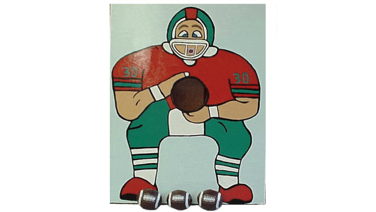 Wood Football Toss Carnival Game w/3 Footballs | Rental