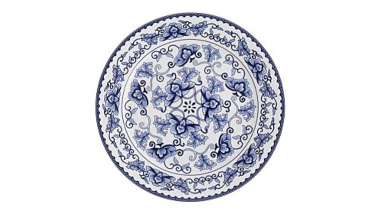 White/Blue Corsica Dinner Plate | Rental