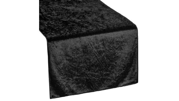 Velvet Table Runner – Black | Rental