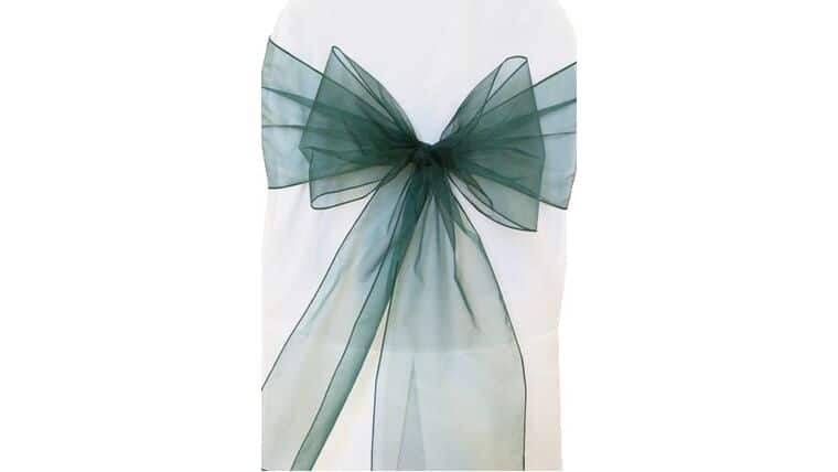8″ x 108″ Hunter Green Organza Sash | Rental