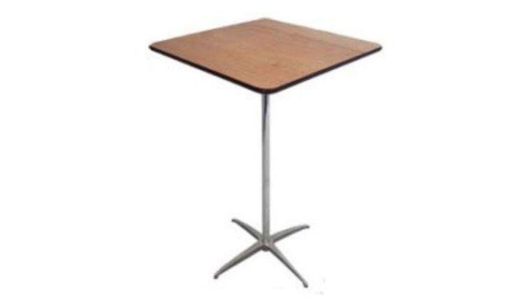 36″ Square Low Boy Cocktail Table – Natural Wood | Rental