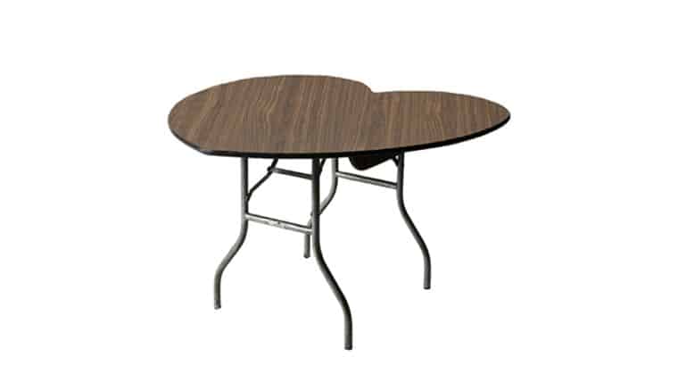 Banquet Table | Wood | Heart Shaped | 48″ | Rental Banquet Table | Wood | Heart Shaped | 48″ | Rental