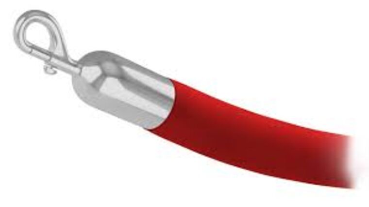 6′ Red Velour Stanchion Rope With Satin Chrome Snap Clasp | Rental