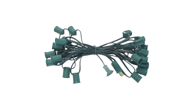 75′ Green String C7 – LED Clear Bulb String Lights Kit | Rental