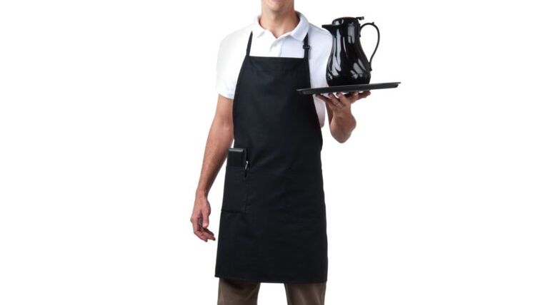 Black Full Length Bib Apron | Rental