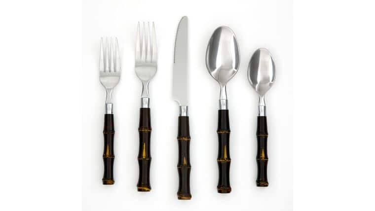 Package – Bamboo Dark 5 Piece Flatware Set | Rental
