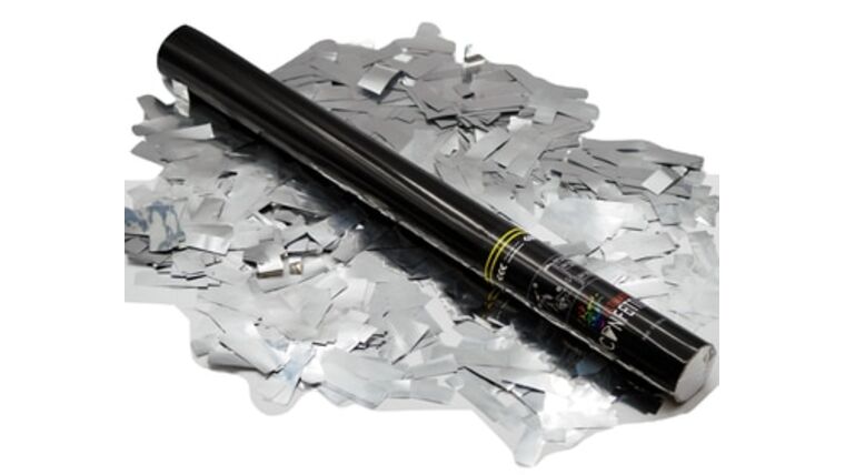 22″ Silver Metallic Confetti Single Use Cannon Kit | Purchase