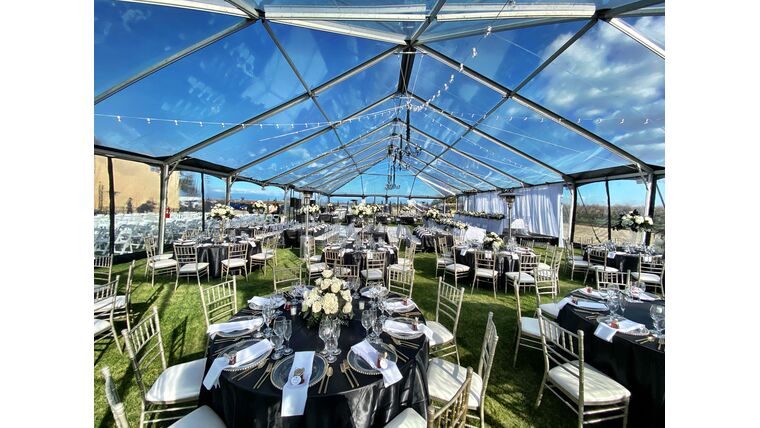 30′ x 80′ Keder Tent – Clear/White | Rental