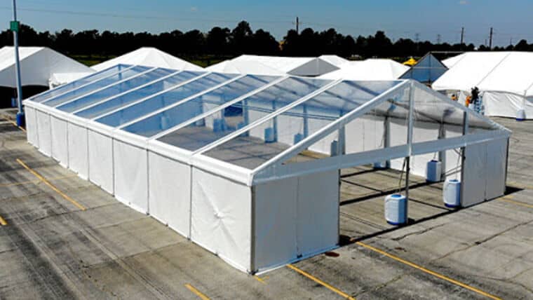 40′ x 100′ Keder Tent – Clear/White | Rental