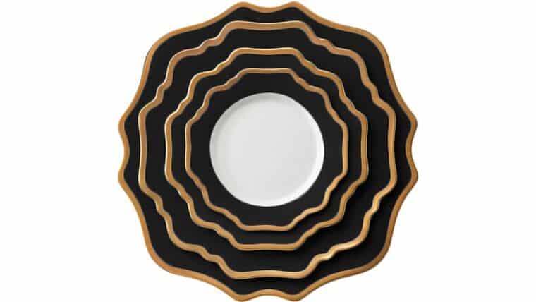 Casablanca Gold & Black Dinner Plate | Rental