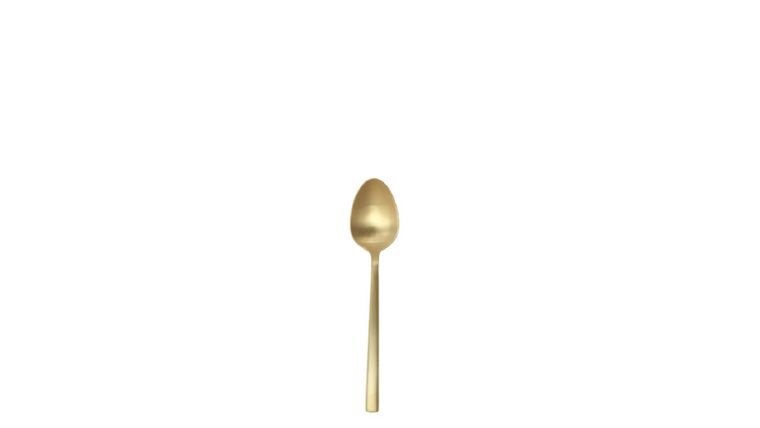Arezzo Brushed Gold Dessert Spoon | Rental
