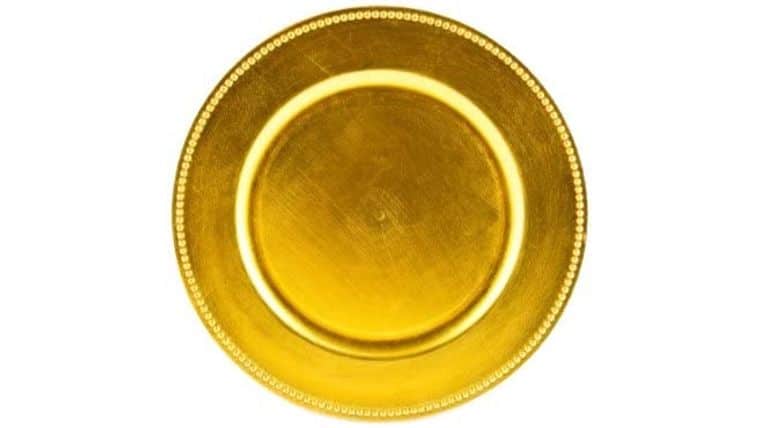 Beaded Acrylic Charger Plate – Yellow | Rental