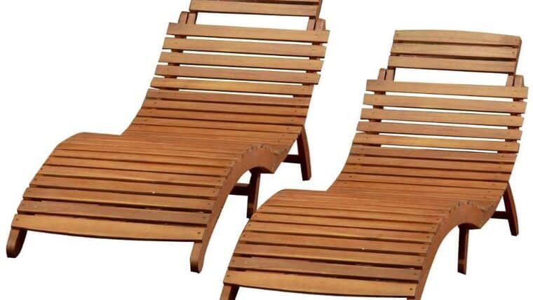 Lahaina Wood Outdoor Chaise Lounge – Natural Yellow | Rental