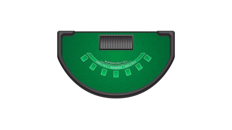 Blackjack – 6′ Casino Game Table Kit – Green | Rental