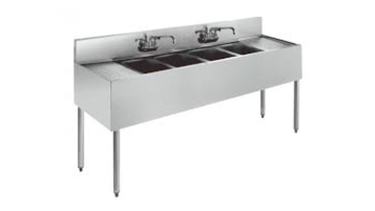 4 Compartment Portable Stainless Steel Sink w/ Heater | Rental