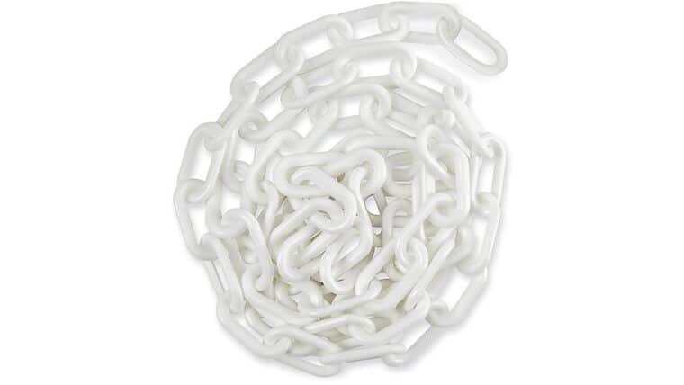 50′ White Plastic Stanchion Chain | Rental