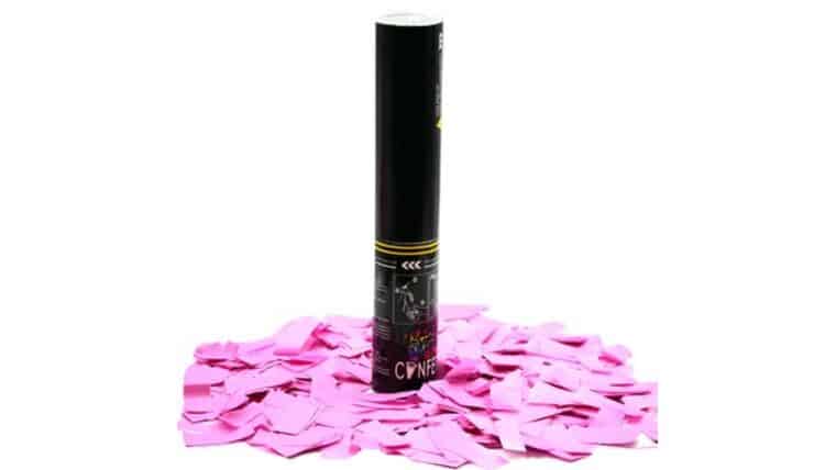 11″ Pink Tissue Confetti Single Use Cannon | Rental