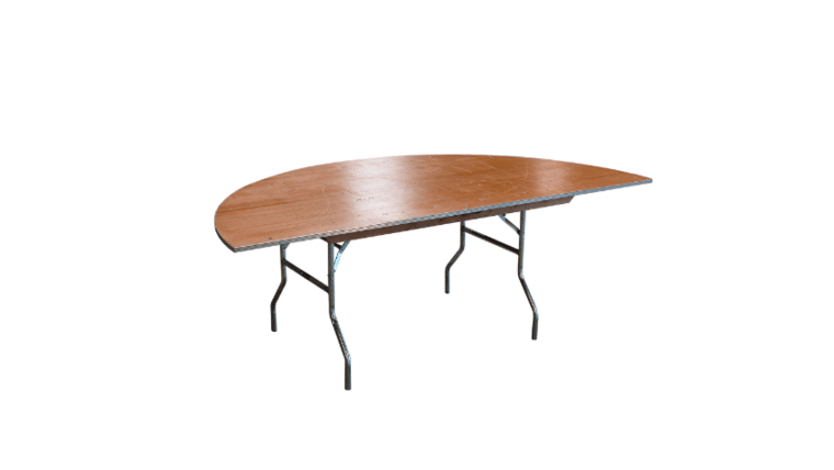 Banquet Table | Wood | Half Round | 72" | Rental
