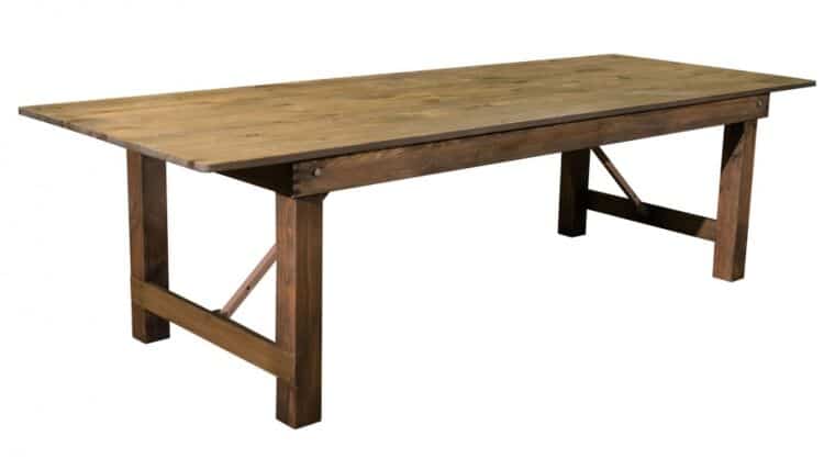 Farm Table | 9′ x 40″ | Natural Wood | Rental