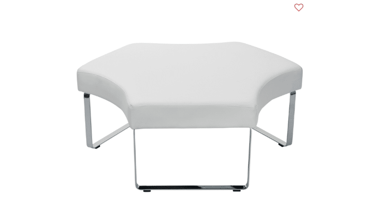 Meetup Lounge Module with Chrome Legs in White Dillon Fabric | Rental Meetup Lounge Module with Chrome Legs in White Dillon Fabric | Rental