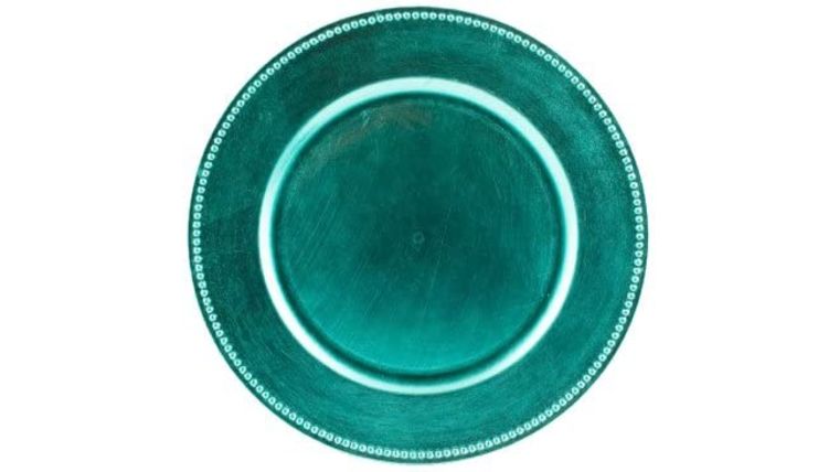 Beaded Acrylic Charger Plate – Blue | Rental
