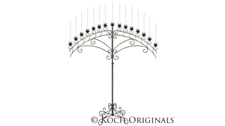 15-Light Fan Floor Candelabra – Onyx Bronze | Rental