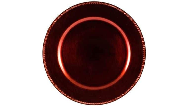 Beaded Acrylic Charger Plate – Copper | Rental