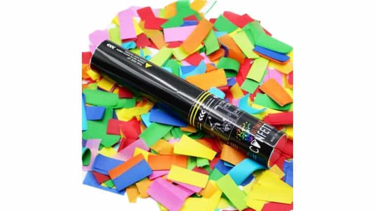 11″ Multicolor Metallic Confetti Single Use Cannon | Purchase