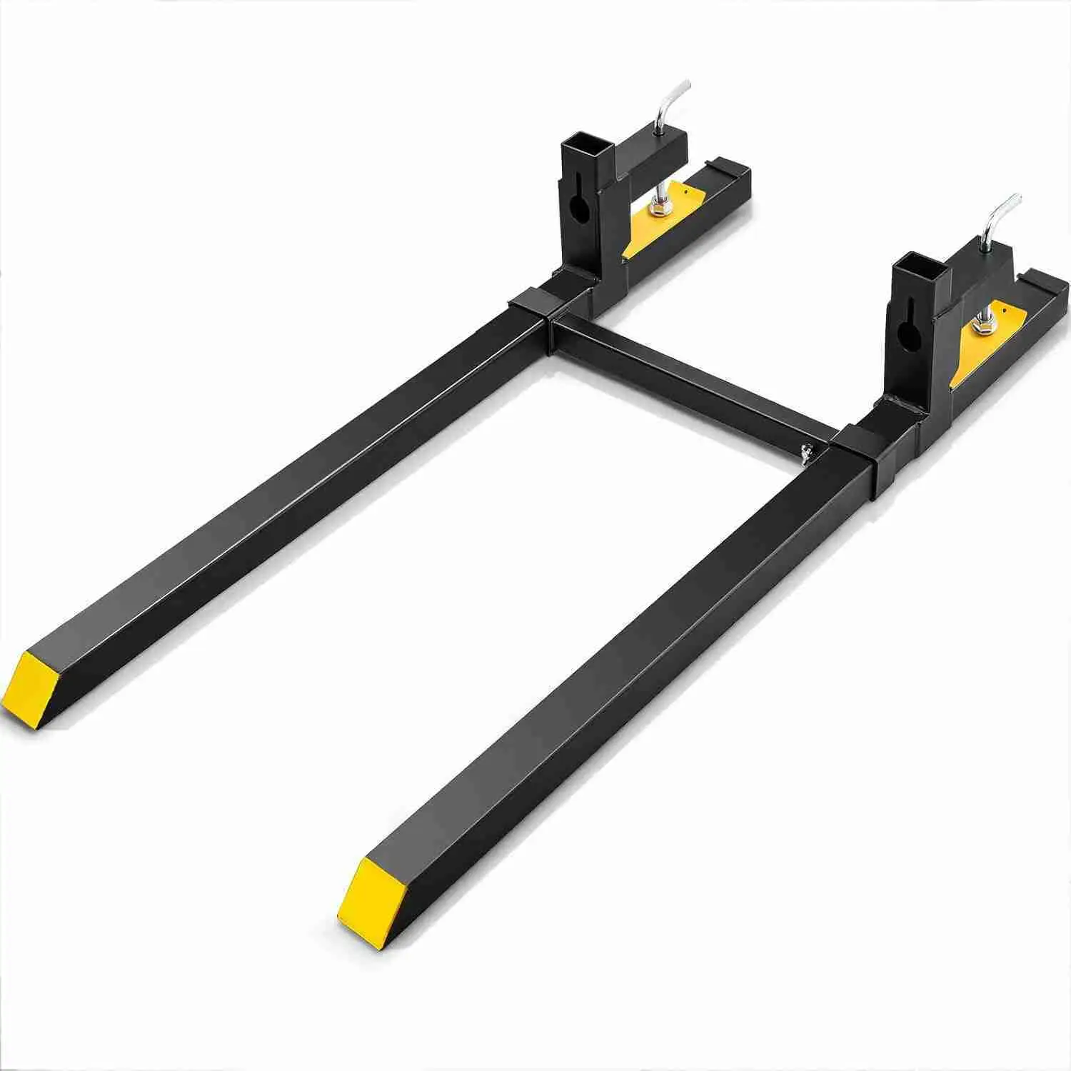 60″ 2000lbs Heavy Duty Pallet Forks with Adjustable Stabilizer Bar for Loader Bucket Skid Steer Tractor, Black | Rental