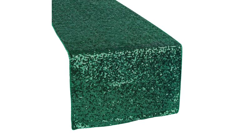 Glitz Sequin Table Runner – Emerald Green | Rental