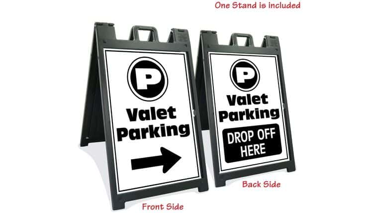 Black Signicade Deluxe with Two Valet Parking Signs | Rental Black Signicade Deluxe with Two Valet Parking Signs | Rental