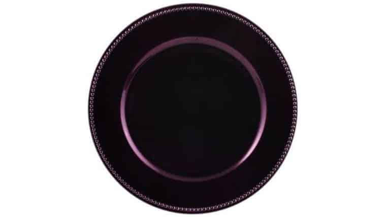 Beaded Acrylic Charger Plate – Eggplant Purple | Rental