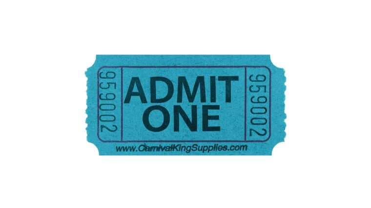 Blue “Admit One” Stock Roll Tickets (Single Roll – 2,000 Tickets) | Rental Blue “Admit One” Stock Roll Tickets (Single Roll – 2,000 Tickets) | Rental