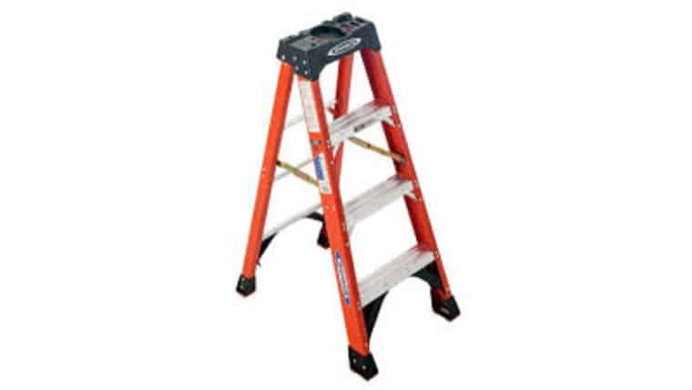 Ladder Fiberglass Step Ladder Orange – 4′ | Rental