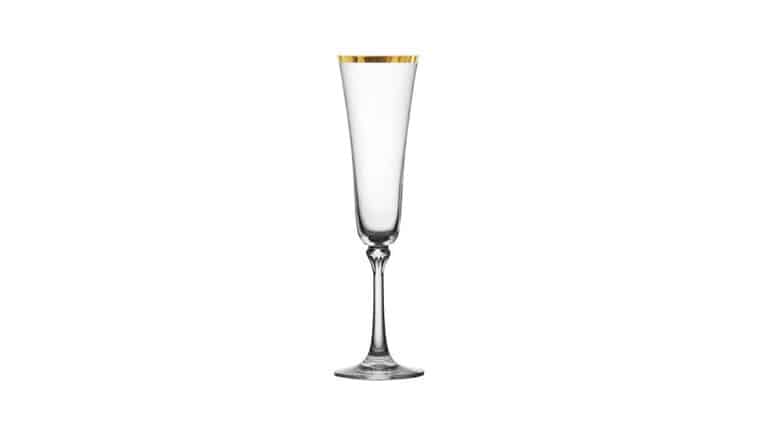Champagne Glass – Clear/Gold Rim Champagne Flute | Rental
