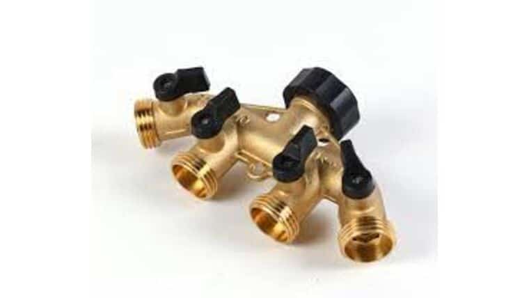 Brass 4 Way 3/4″ Hose Splitter Shut-Off Adapter | Rental