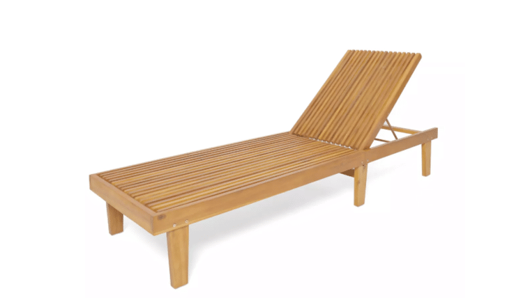 Nadine Wood Patio Chaise Lounge Chair Teak | Rental