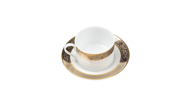 Cotillion Platinum with Gold Short Coffee Cup (or tea) / Saucer | Rental