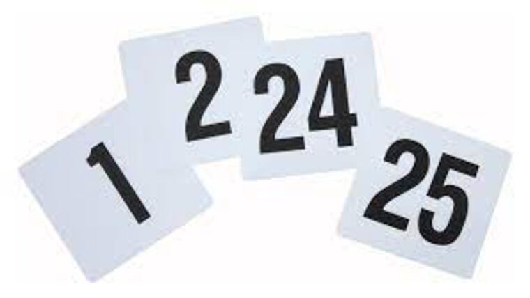 White Table Numbers 1-25 | Rental