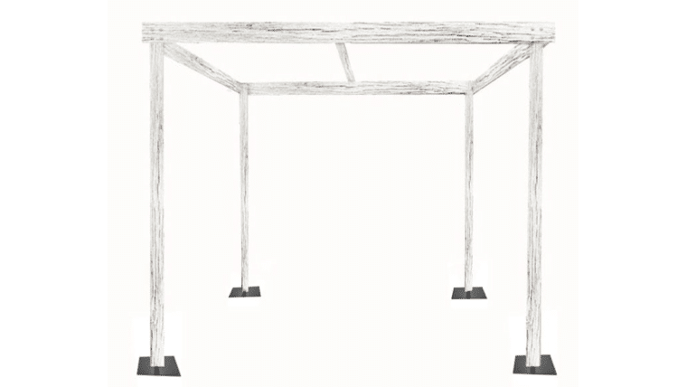 Cabana – 12′ x 12′ x 8’h White Rustic Wood Cabana | Rental