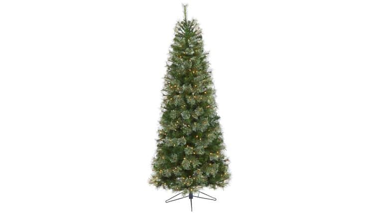6.5′ Cashmere Slim Artificial Christmas Tree with 350 Warm White Lights and 660 Bendable Branches | Rental
