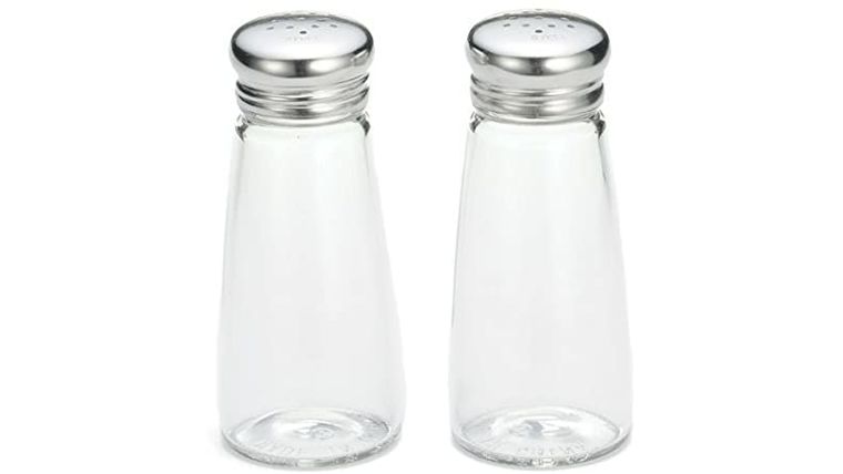 3 oz. Salt/Pepper Shaker Glass, 18-8 Stainless Steel Top | Rental