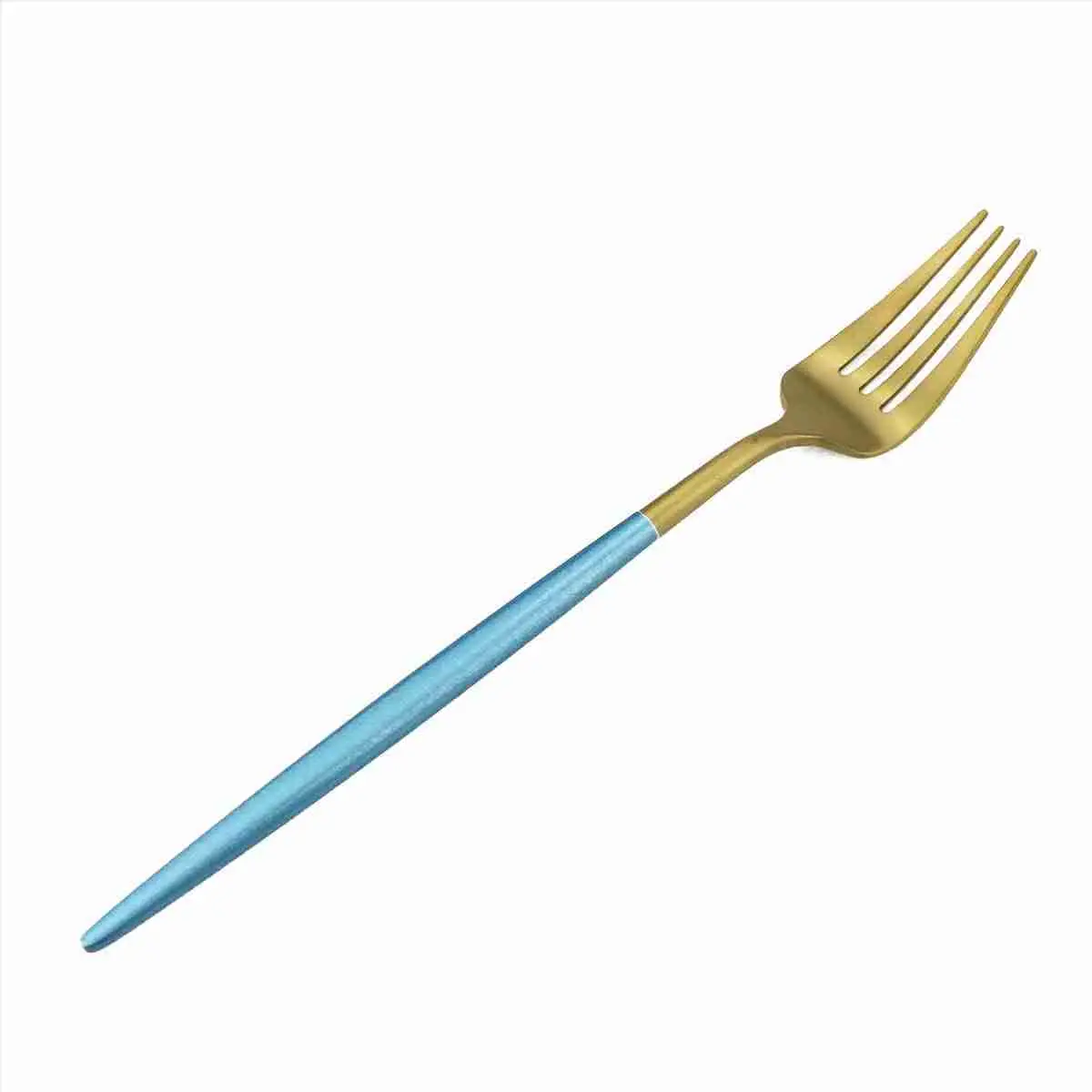 Package – Modern Matte Blue & Gold Flatware 5 Piece Set | Rental