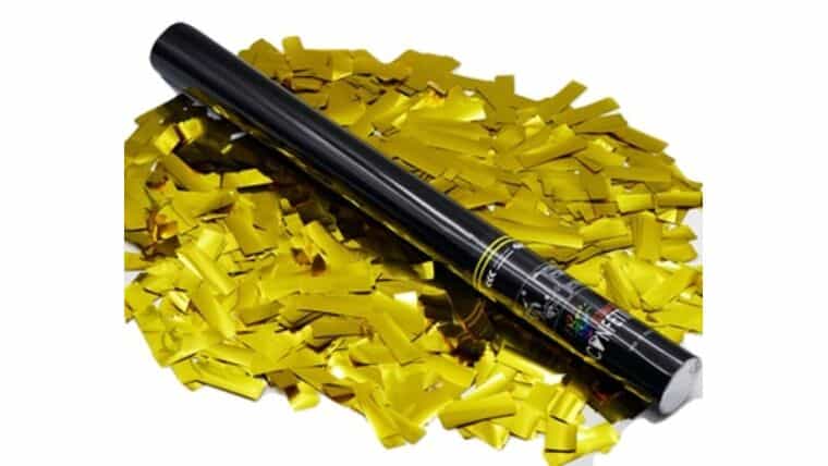22″ Gold Metallic Confetti Single Use Cannon Kit | Rental