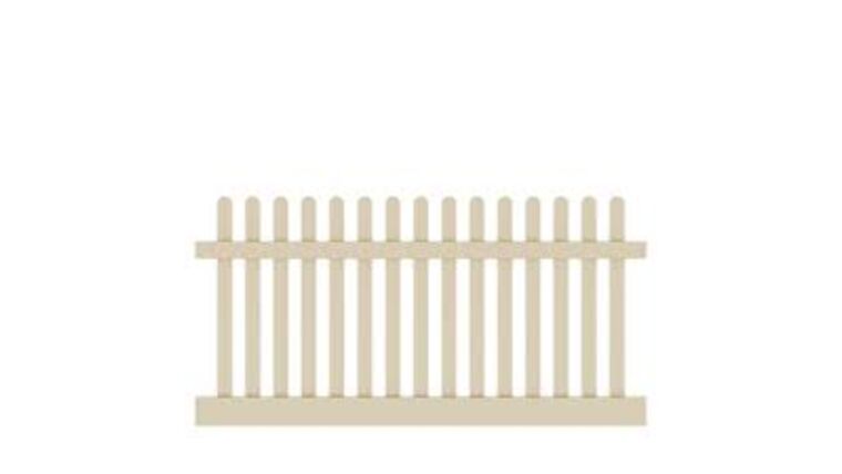 8′ x 4′ Sand Barrette Elite Lennox Dog-Ear Picket Vinyl Fence Panel | Rental