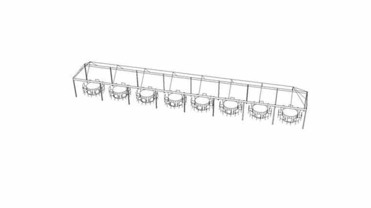 10′ x 80′ Frame Tent | White | Rental 10′ x 80′ Frame Tent | White | Rental