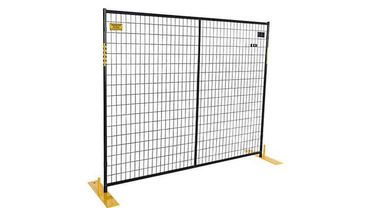 7.25′ x 6’H Black Perimeter Patrol Temporary Fencing Panels | Rental