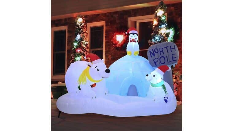 6 FT Long North Pole Inflatable with Build-in LEDs Blow Up Inflatables for Christmas Party Indoor, Outdoor, Yard, Garden, Lawn Décor, Holiday Season Decorations | Rental 6 FT Long North Pole Inflatable with Build-in LEDs Blow Up Inflatables for Christmas Party Indoor, Outdoor, Yard, Garden, Lawn Décor, Holiday Season Decorations | Rental