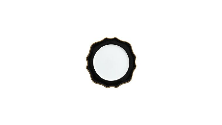 Trieste White/Black/Gold Salad Plate | Rental